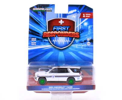 GREEN MACHINE 2021 Chevy Tahoe, White - Greenlight 67040F/48 - 1/64 Scale Diecast Model Toy Car