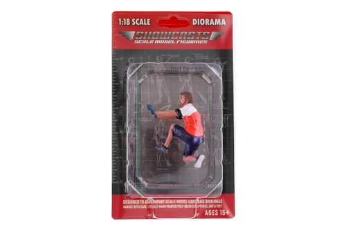 Race Crew Figure #1, Red/White - Showcasts AD-19001 - 1/18 Scale Figurine - Diorama Accessory