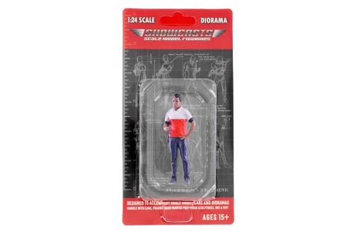 Race Crew Figure #4, Red/White - Showcasts AD-25004 - 1/24 Scale Figurine - Diorama Accessory