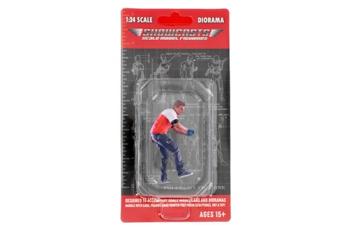 Race Crew Figure #6, Red/White - Showcasts AD-25006 - 1/24 Scale Figurine - Diorama Accessory