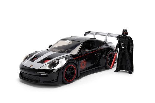 Porsche 911 GT3 RS (992) w/Darth Vader Figure, Star Wars - Jada Toys 36477 - 1/24 Scale Diecast Model Toy Car