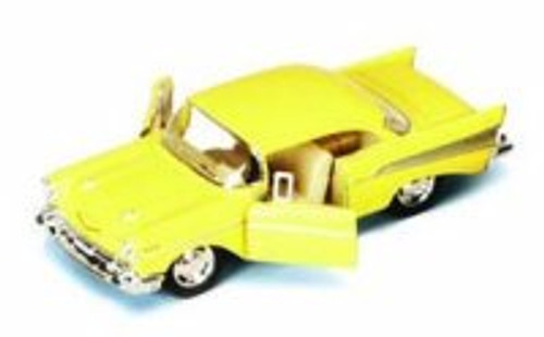 1957 Chevy Bel Air, Yellow - Kinsmart 5313D - 1/40 scale Diecast Model Toy Car (Brand New, but NOT IN BOX)