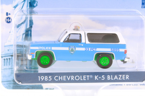 GREEN MACHINE NYPD 1985 Chevy K-5 Blazerand 30245/48 - 1/64 scale Diecast Model Toy Car