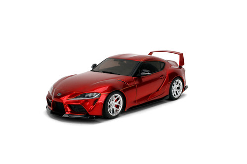 Toyota GR Supra w/Display Base, Candy Red - Jada Toys 36468 - 1/18 Scale Diecast Model Toy Car