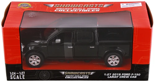 2019 Ford F-150 Lariat Crew Cab Pickup Truck, Black - Showcasts® 71363BK - 1/27 Scale Diecast Model Toy Car