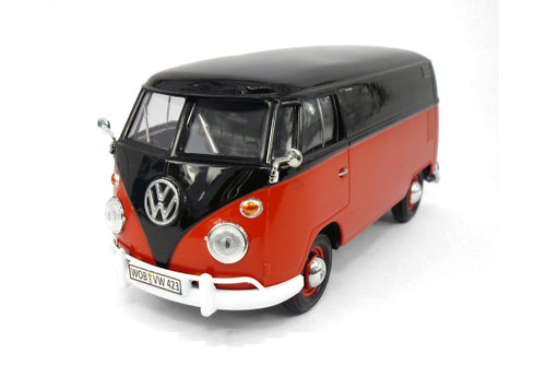 Volkswagen Type 2 (T1) Delivery Van, Red/Black - Showcasts 71342R - 1/24 Scale Diecast Model Toy Car