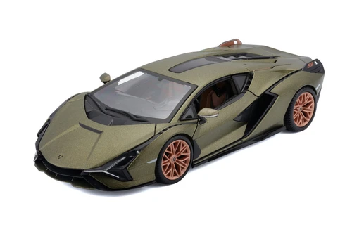 Lamborghini Sian FKP37 Hardtop, Matte Green - Bburago 18-21099GN - 1/24 Scale Diecast Model Toy Car