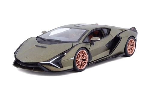 Lamborghini Sian FKP37 Hardtop, Matte Green - Bburago 18-21099GN - 1/24 Scale Diecast Model Toy Car