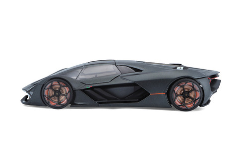 Lamborghini Terzo Millennio Hardtop, Dark Gray/Black Top - Bburago 18-21094GY - 1/24 Scale Diecast Model Toy Car