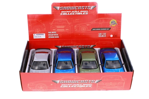 Box of 4 2023 Dodge Charger SXT Hardtop, ASSTD - Showcasts 77387DB - 1/24 Scale Diecast Model Toy Cars