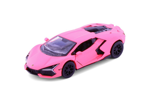 Lamborghini Revuelto Hardtop, Matte Hot Pink - Kinsmart 5459DPK - 1/38 Scale Diecast Model Toy Car