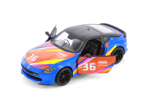 Nissan Fairlady Z Customized Livery Edition, Blue/Orange - Kinsmart 5443DF - 1/36 Scale Diecast Model Toy Car