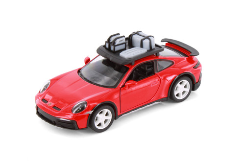 Porsche 911 Rallye w/Roof Rack, Red - Kinsmart 5481D - 1/36 Scale Diecast Model Toy Car