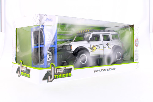 2021 Ford Bronco with Extra Wheels, Gray Metallic - Jada Toys R-23591 - 1/24 scale Diecast Car