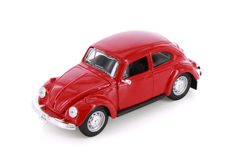 1973 Volkswagen Beetle Hardtop, Red - Showcasts 38926R - 1/24 Scale Diecast Model Toy Car