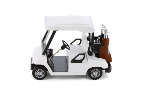 Golf Cart (Unmarked), White - Kinsmart 5105DW - 4.5" Scale Diecast Model Toy Car