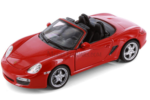 Box of 4 Porsche Boxster S Open Convertible, ASSTD - Showcasts® 22479C/4D - 1/24 Scale Diecast Model Toy Cars