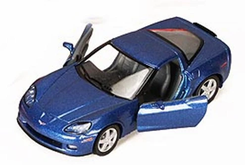 2007 Chevy Corvette Z06, Blue - Kinsmart 5320D - 1/36 scale Diecast Car (Brand New, but NOT IN BOX)
