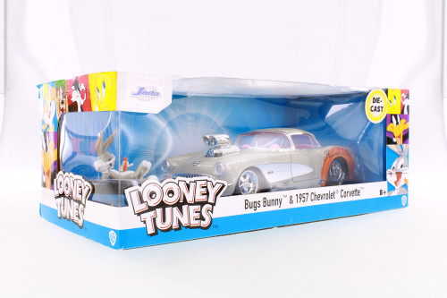 1957 Chevy Corvette w/Bugs Bunny Figure, Looney Tunes - Jada Toys R-23654 - 1/24 scale Diecast Car