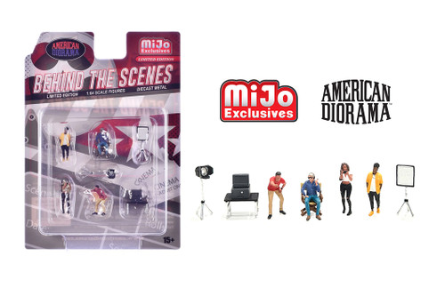 "Behind the Scenes" 7pc Figure Set, ASSTD - American Diorama AD-2426MJ - 1/64 Scale Figurine - Diorama Accessory