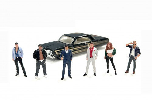 "Kakkoii" 6pc Figure Set, ASSTD - American Diorama AD-2425MJ - 1/64 Scale Figurine - Diorama Accessory