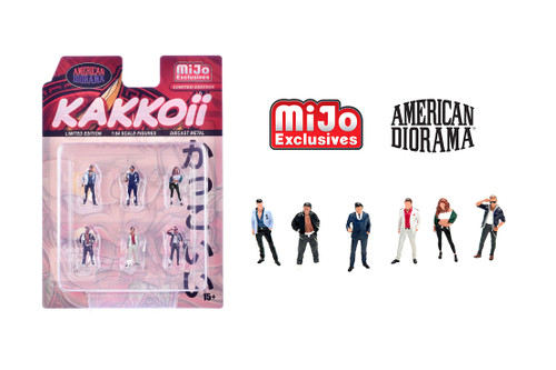 "Kakkoii" 6pc Figure Set, ASSTD - American Diorama AD-2425MJ - 1/64 Scale Figurine - Diorama Accessory