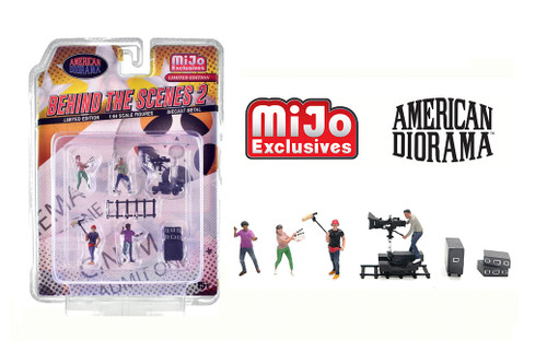 "Behind the Scenes 2" 7pc Figure Set, ASSTD - American Diorama AD-2428MJ - 1/64 Scale Figurine - Diorama Accessory