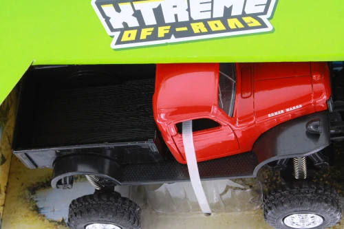 1946 Dodge Power Wagon Extreme Off-Road, Red w/ Black - New Ray R-23677 - 1/32 Scale Diecast Car