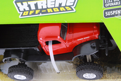 1946 Dodge Power Wagon Extreme Off-Road, Red w/ Black - New Ray R-23686 - 1/32 Scale Diecast Car