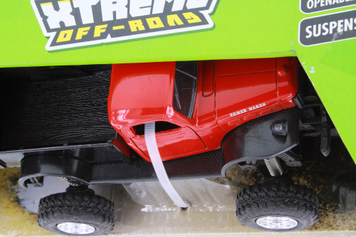 1946 Dodge Power Wagon Extreme Off-Road, Red w/ Black - New Ray R-23680 - 1/32 Scale Diecast Car
