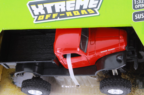 1946 Dodge Power Wagon Extreme Off-Road, Red w/ Black - New Ray R-23690 - 1/32 Scale Diecast Car