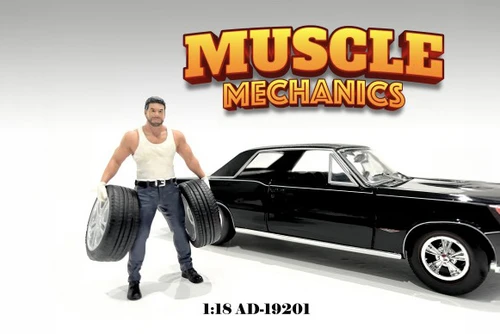 "Muscle Mechanics" Figure #1, Blue/White - Showcasts AD-19201 - 1/18 Scale Resin Diorama Figurine