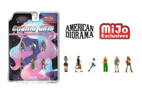 "Cosmo Girls" 6pc Figure Set, ASSTD - American Diorama AD-2437MJ - 1/64 Scale Figurine - Diorama Accessory