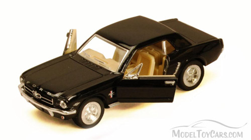 1964 1/2 Ford Mustang, Black - Kinsmart 5351D - 1/36 scale Diecast Model Toy Car (Brand New, but NOT IN BOX)