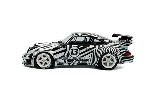 2022 RWB Bodykit #13 "The Zebra", Black w/White Stripes - Solido S1807513 - 1/18 Scale Diecast Model Toy Car