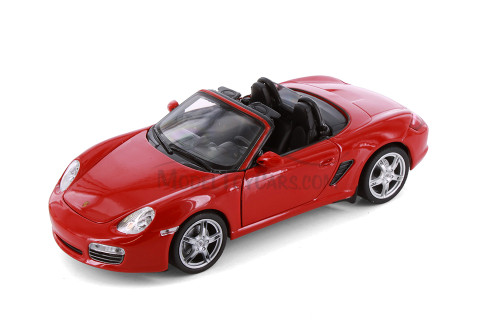 Porsche Boxster S Open Convertible, Red - Showcasts® 22479C/4D - 1/24 Scale Diecast Model Toy Car