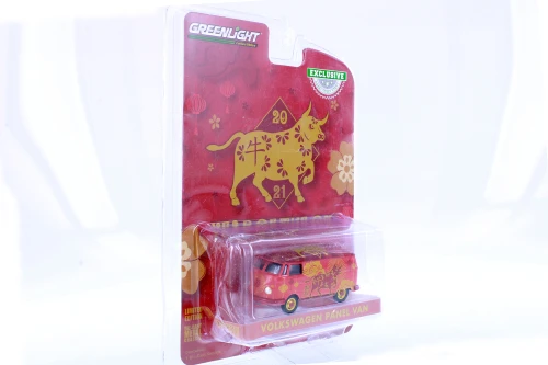 Type 2 Panel Van - 2021 Year of the Ox, Red/Gold - R-23767 - 1/64 Scale Diecast Model Toy Car