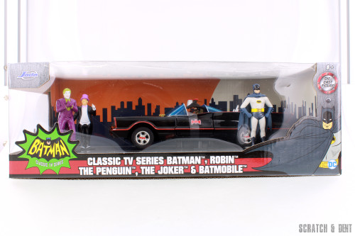 1966 Batmobile Classic TV Series w/Batman, Robin & Villains -Jada