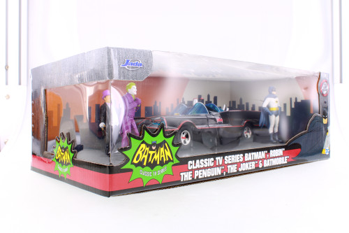 1966 Batmobile Classic TV Series w/Batman, Robin &Villians-Jada Toys R-23774 - 1/24 scale Diecast Car