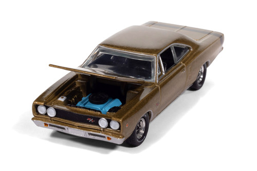 1968 Dodge Coronet R/T, Medium Gold - Auto World AW64512/48B - 1/64 Scale Diecast Model Toy Car