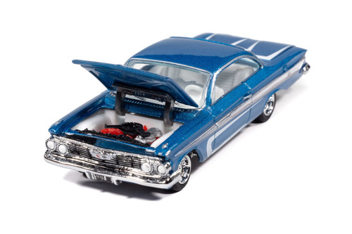 1961 Chevy Impala SS (Scrapin), Metallic Blue w/White - RC2 JLSF027/48B - 1/64 Sale Diecast Model Toy Car