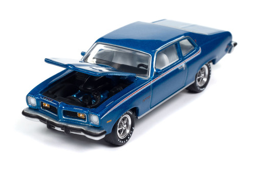 1974 Pontiac GTO, Regatta Blue Poly - Johnny Lightning JLMC034/48B - 1/64 Scale Diecast Model Toy Car