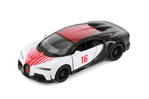 Bugatti Chiron Supersport Livery Edition, White - Kinsmart 5423DF - 1/38 Scale Diecast Model Toy Car