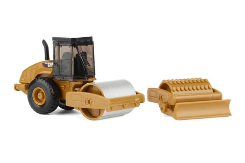 Caterpillar CS56 Roller w/Interchangeable Front Attachment, Yellow/Black - Diecast Masters 84662CS - 1/87 Scale Diecast Model Toy Car