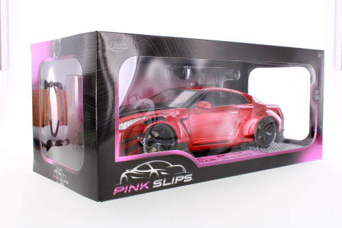 Nissan GT-R (R35) w/Liberty Walk Body Kit 2.0 & Display Base, Candy Red - Jada Toys R-23783 - 1/18 Scale Diecast Model Car
