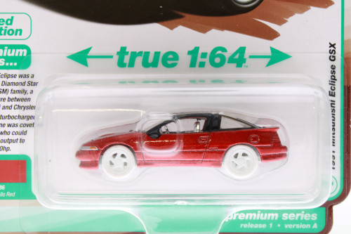 CHASE CAR 1991 Mitsubishi Eclipse GSX, Maranello Red - Auto World AW64502/12A - 1/64 Scale Diecast Model Car