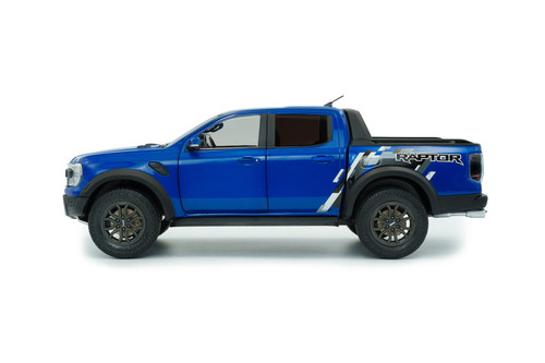 2024 Ford Ranger Raptor Pickup Truck, Blue Lightning - Solido S1813902 - 1/18 Scale Diecast Model Toy Car