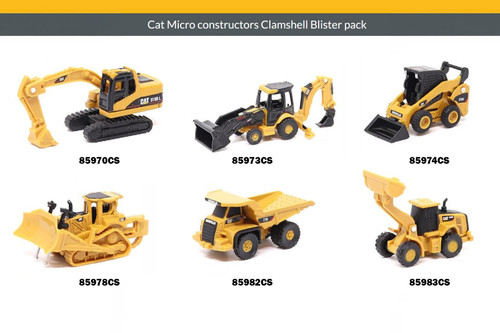 Box of 6 Caterpillar Assortment Series I, Yellow/Black - Diecast Masters 85980A - Micro Scale Diecast Model Toy Cars