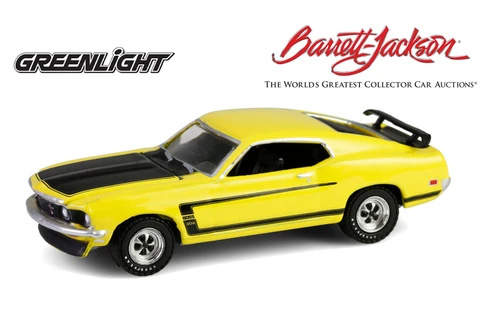 1969 Ford Mustang Boss 302, Yellow/Black - Greenlight 37320B/48 - 1/64 Scale Diecast Model Toy Car