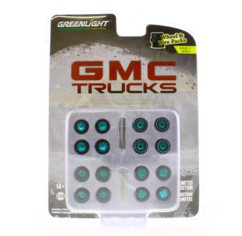 GREEN MACHINE Auto Body Shop - GMC Trucks Rubber Tires Set - Greenlight 16110A - 1/64 scale Diecast Accessory